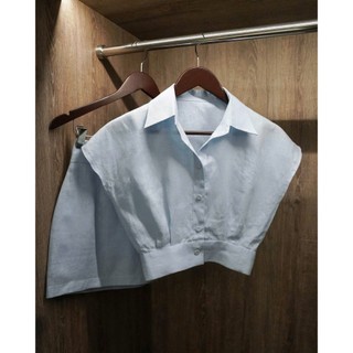 Set XANH  Linen áo sơ mi + Chân váy S04