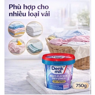 Bột tẩy quần áo Denkmit Oxi Power 750g – Tẩy vết bẩn cứng đầu, khử mùi, sáng sạch chuẩn Đức
