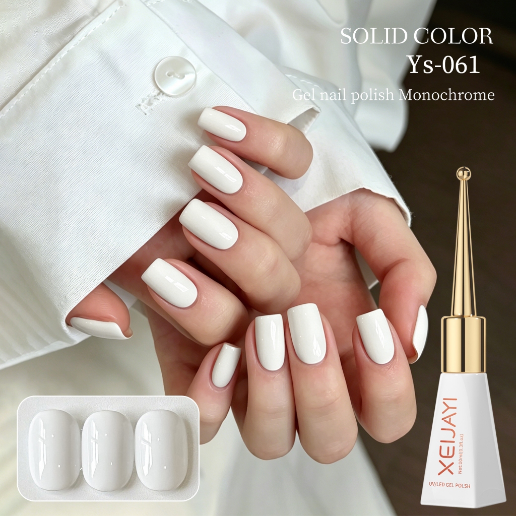 XEIJAYI 10ML - Sơn móng tay gel màu trắng cổ điển, lâu trôi và hoàn hảo để sử dụng trong tiệm làm móng