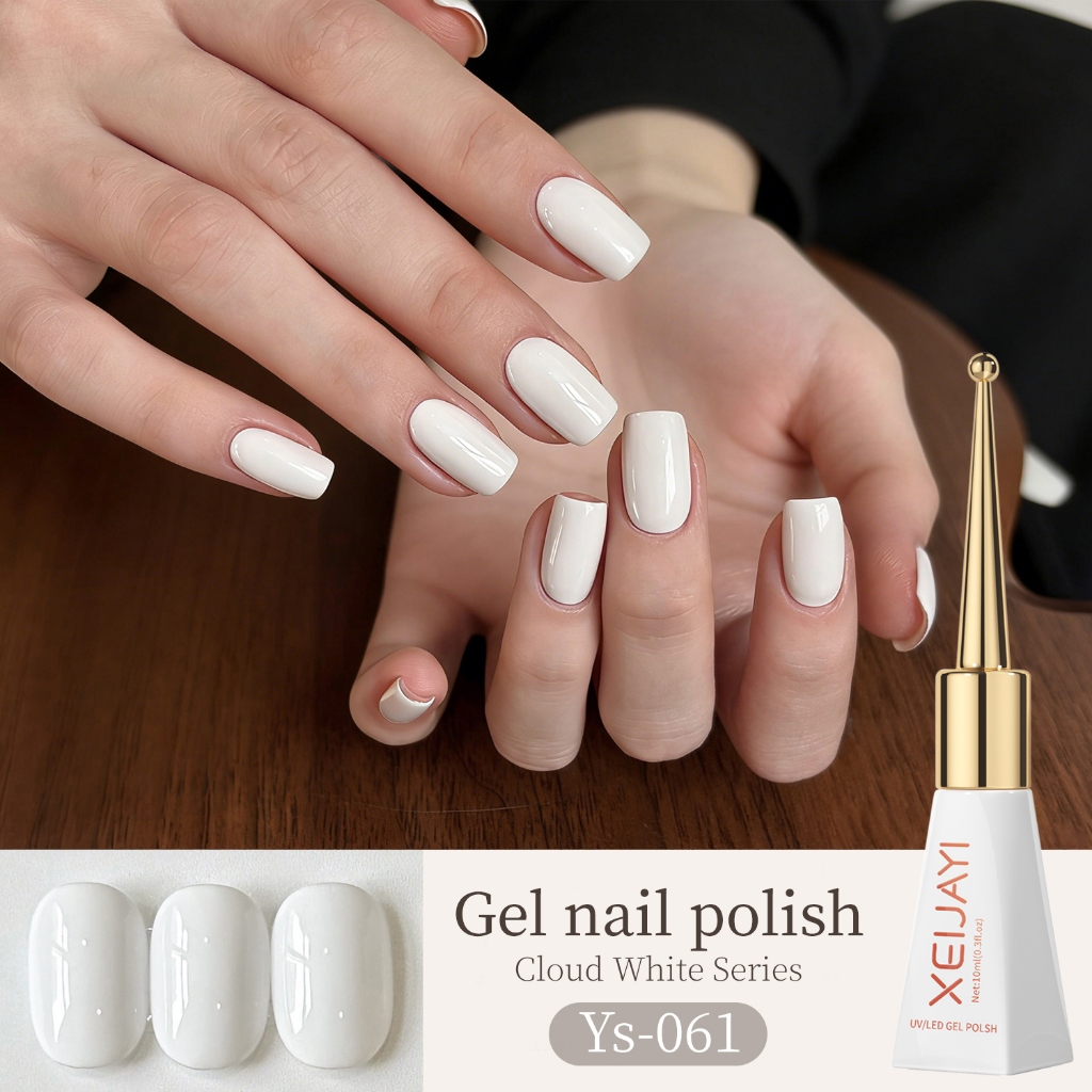 XEIJAYI 10ML - Sơn móng tay gel màu trắng cổ điển, lâu trôi và hoàn hảo để sử dụng trong tiệm làm móng