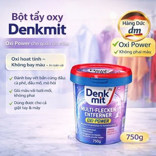 Bột tẩy quần áo Denkmit Oxi Power 750g – Tẩy vết bẩn cứng đầu, khử mùi, sáng sạch chuẩn Đức
