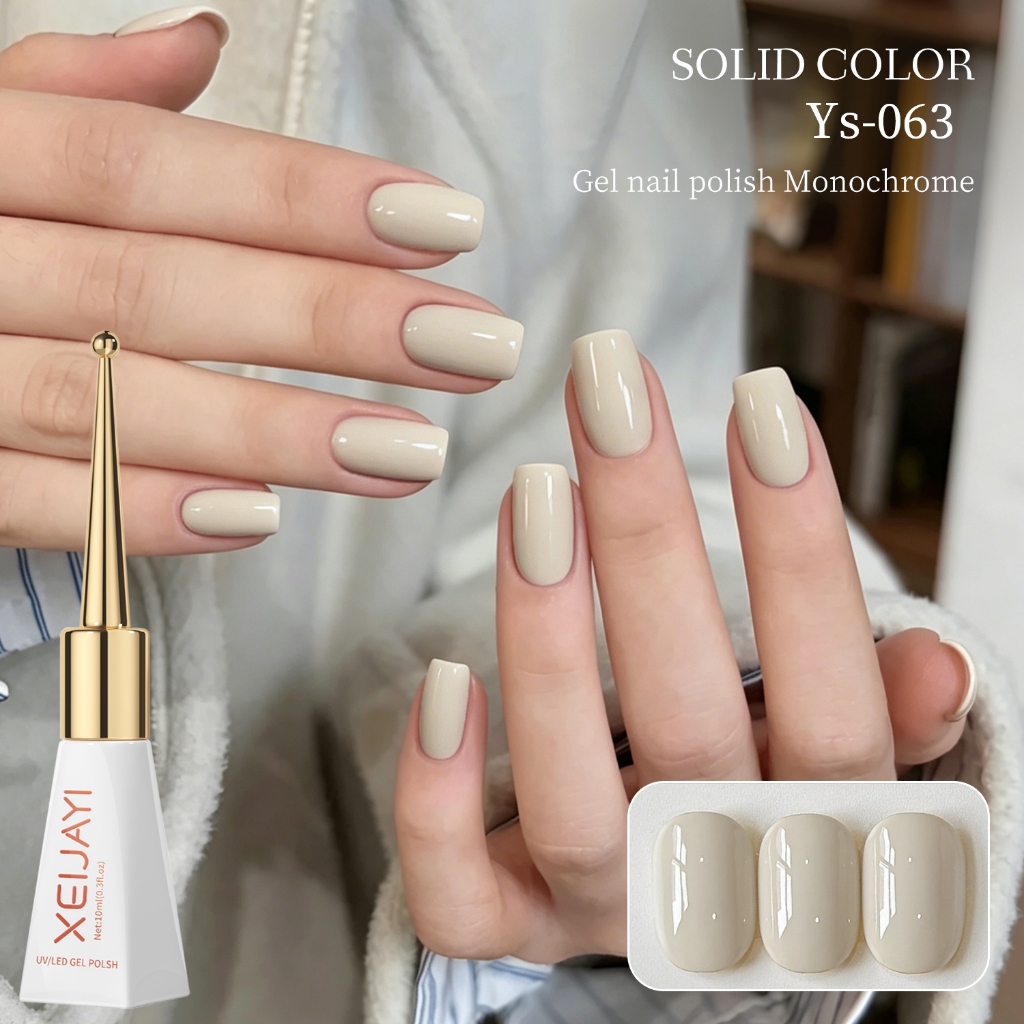 XEIJAYI 10ml - Sơn móng tay dạng gel màu trắng nhạt cổ điển thích hợp sử dụng trong tiệm và tại nhà.
