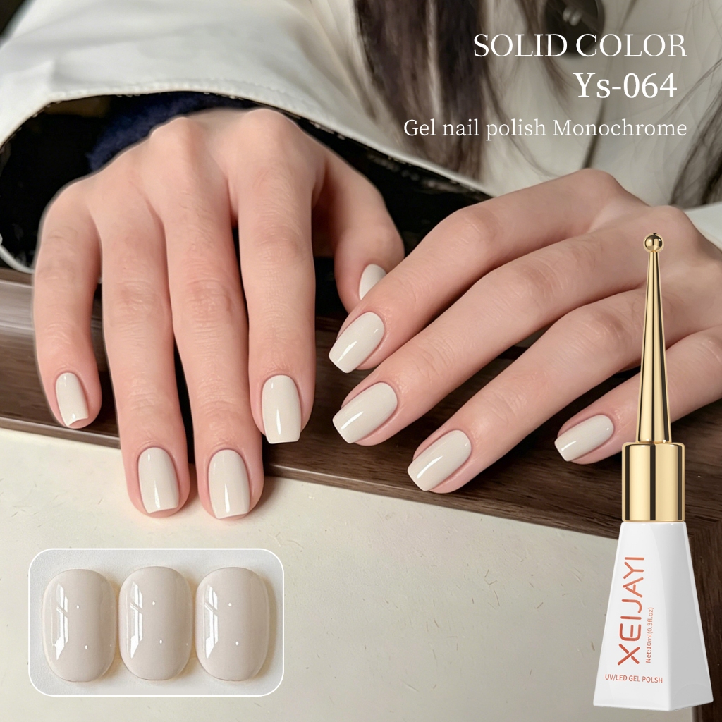 XEIJAYI 10ML - Sơn móng tay dạng gel màu trắng sữa cổ điển, phù hợp sử dụng hàng ngày và đi làm.