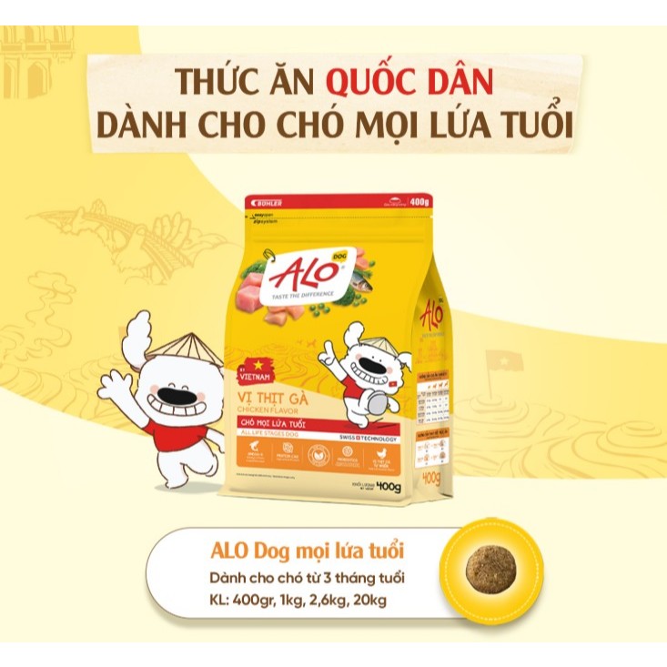 [Túi 2.6kg] Hạt Alo Dog Cho Chó, Thức Ăn Hạt Dành Cho Chó Giàu Dinh Dưỡng Tăng Sức Đề Kháng