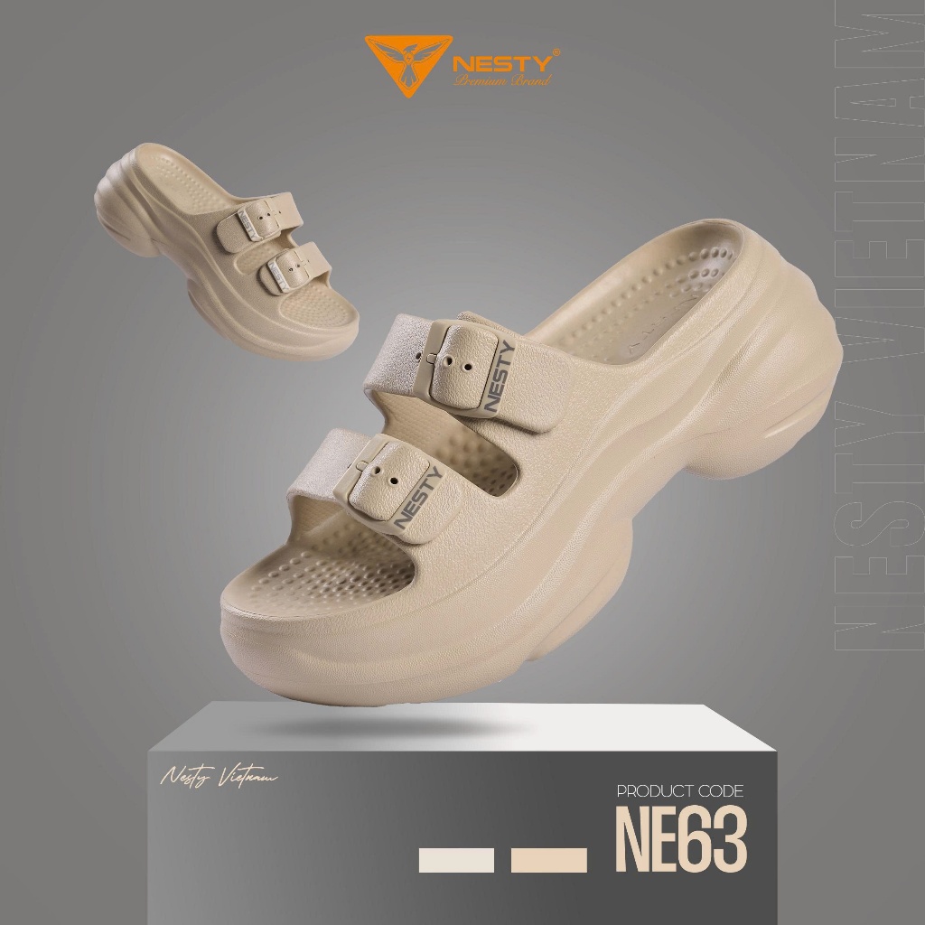 [NE63] DÉP HAI QUAI NESTY KHÓA CÀI, ĐẾ ĐỘN 6CM, CHẤT LIỆU EVA NHẸ, ÊM, KHÔNG THẤM NNƯỚC NE63