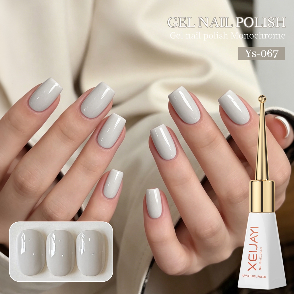 XEIJAYI 10ML - Sơn móng tay dạng gel màu trắng nhạt cổ điển, thích hợp để làm móng tay tại nhà DIY
