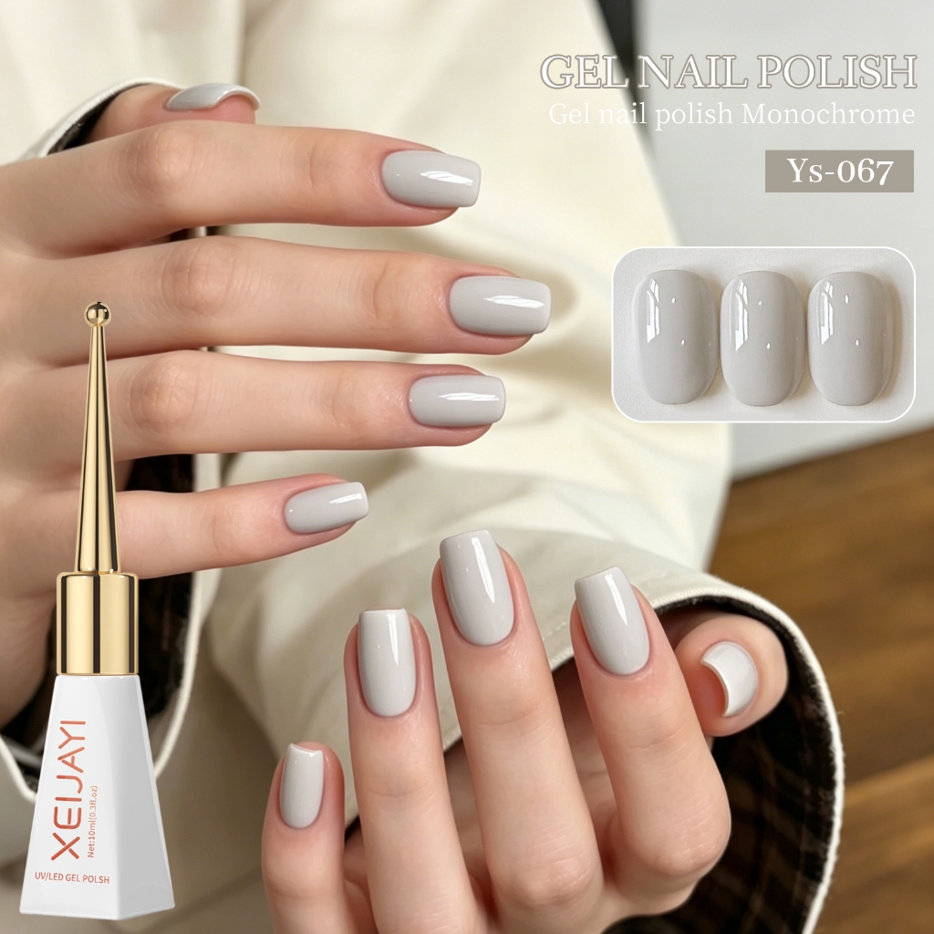 XEIJAYI 10ML - Sơn móng tay dạng gel màu trắng nhạt cổ điển, thích hợp để làm móng tay tại nhà DIY