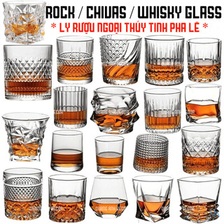 (TH | 6 LY) Ly ROCK thủy tinh, ly WHISKY | Cốc uống rượu ngoại, wine glass | Ly rượu mạnh, CHIVAS