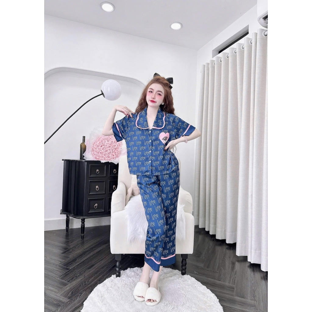 [21/11/25]Tay ngắn-quần dài cổ sen xếp li,phom lửng quần 9 tấc,lụa latin mềm nhẹ mát