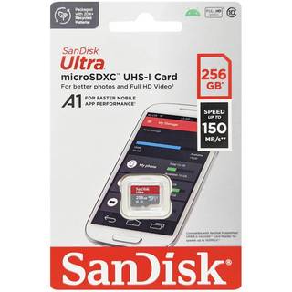 Thẻ nhớ MicroSDXC SanDisk Ultra A1 256GB 800x U1 đọc 150MB/s, ghi 35MB/s hỗ trợ video 2K (Đỏ) - Phụ Kiện Nhất Tín