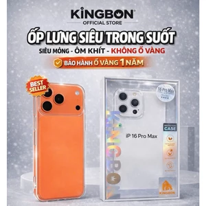 Ốp Lưng IPhone Nhựa Cứng Trong Suốt Cao Cấp Siêu Mỏng Chống Ố KiNGBON Cho 12 đến 17 pro max