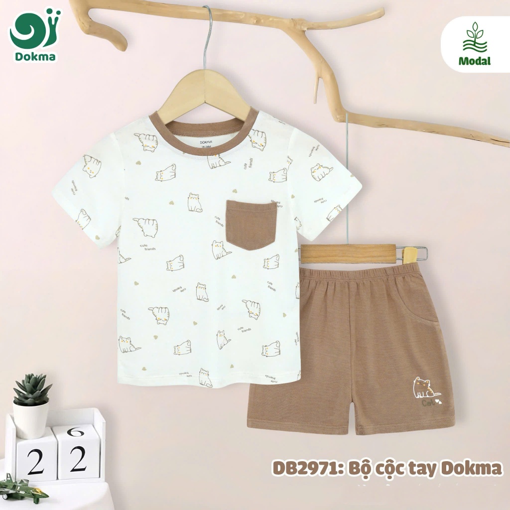 (8-13kg, 6-36M) Bộ Cổ Tròn Cộc Tay Thời Trang Năng Động Cho Bé DB2733 DB2971