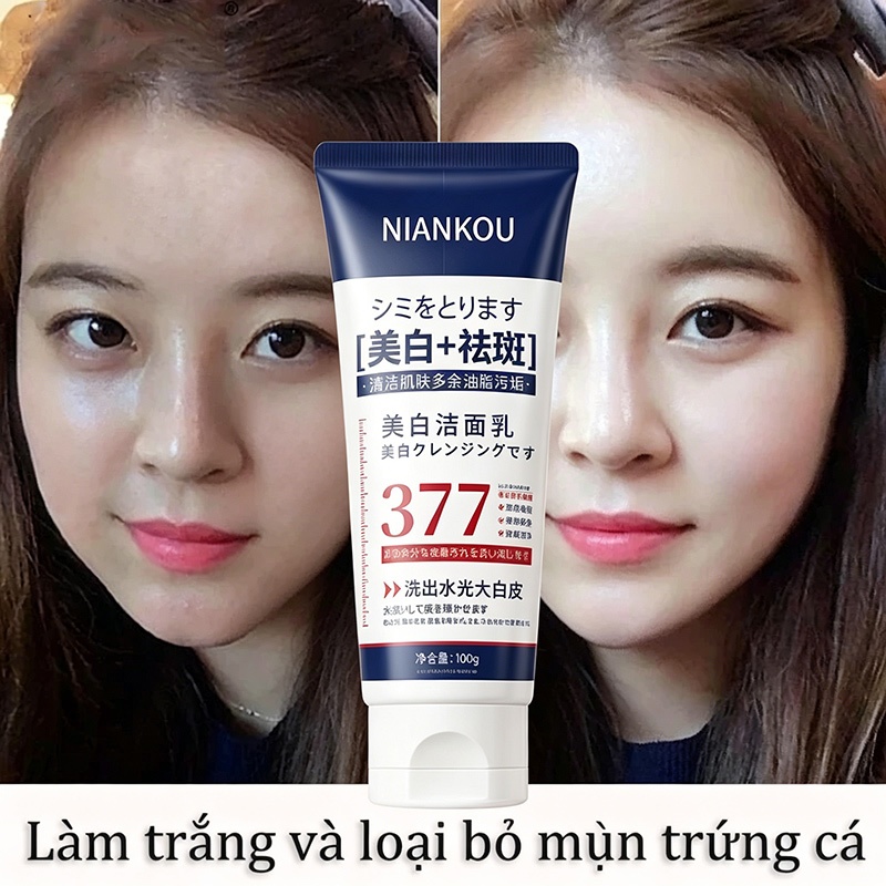[MUA 2 GIẢM 50%] Sữa Rửa Mặt NIANKOU 100g Làm Sạch Sâu Giảm Dầu Nhờn Hỗ Trợ Da Sáng Mịn Phù Hợp Mọi Loại Da