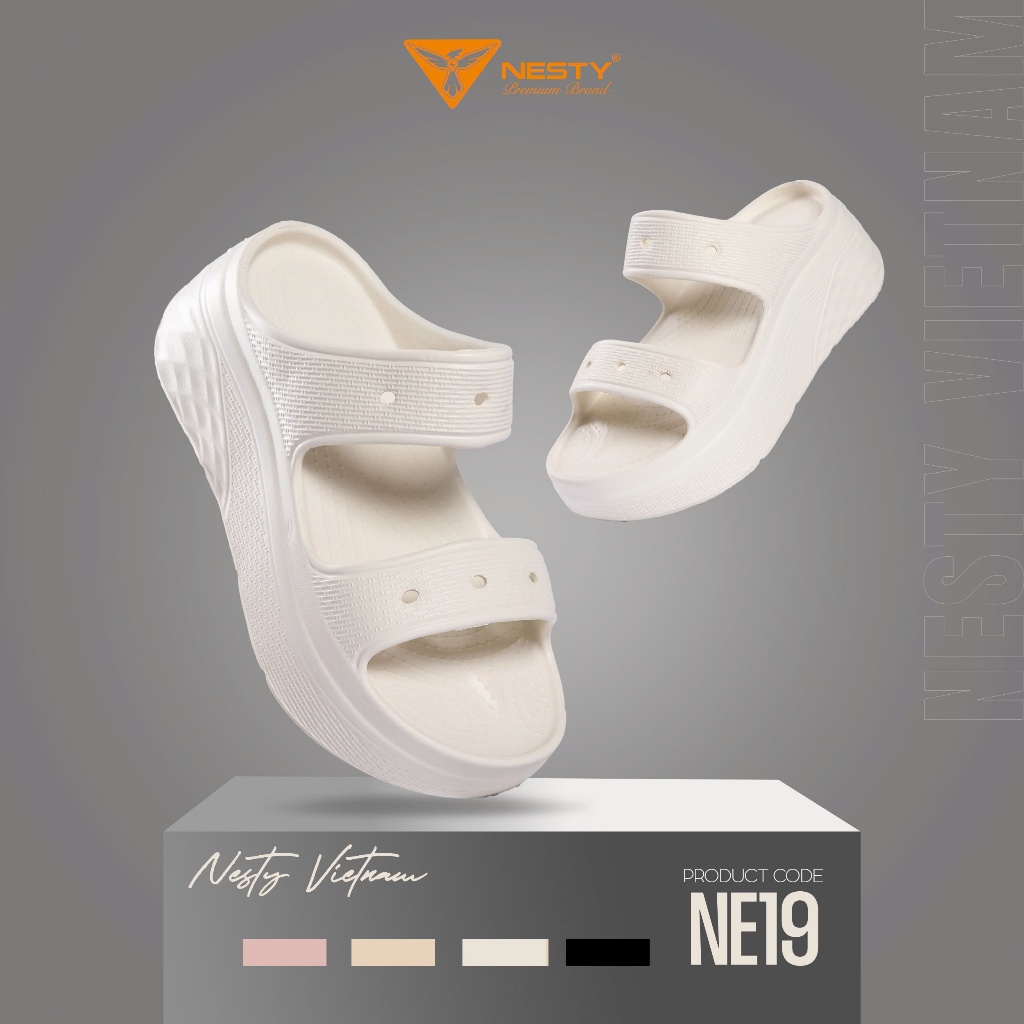 [Tặng Sticker] Dép Sandal Nesty Đúc Nguyên Khối, Đế Độn 6 Phân, Chất Eva Không Mùi NE19