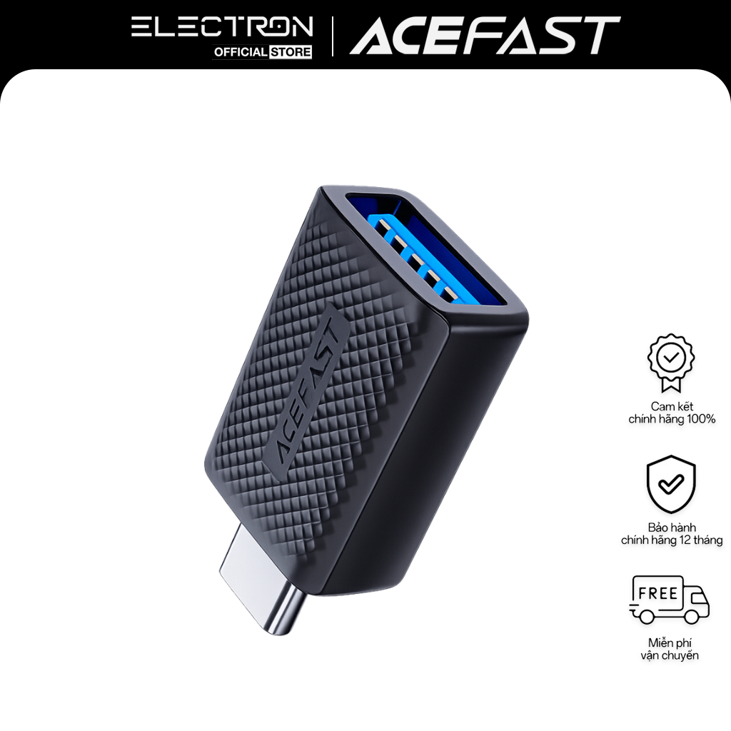 Bộ Chuyển Đổi Kéo Dài ACEFAST J1 USB-A Sang USB-C Hỗ Trợ Truyền Dữ Liệu & Sạc Nhanh