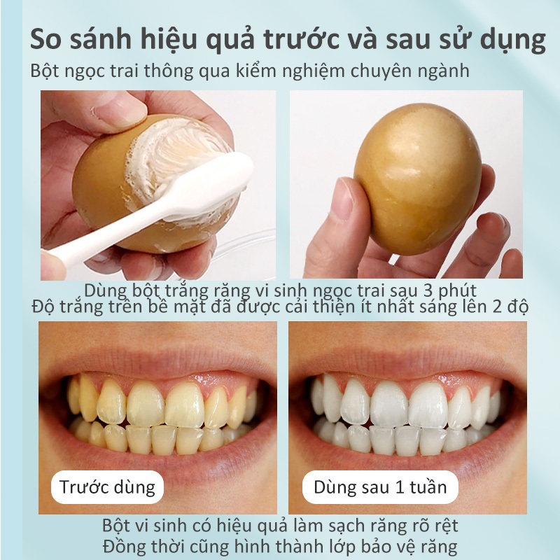 Kem đánh răng Bột làm trắng răng IUALLURE 50g Làm trắng răng Loại bỏ vết ố vàng Hơi thở thơm mát Giảm viêm nha chu