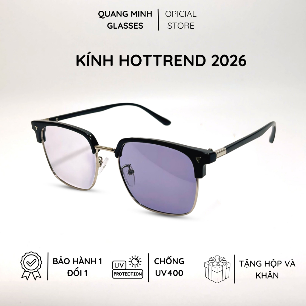 Kính đổi màu dưới nắng chống UV400 – gọng vuông Hàn Quốc thời trang unisex – Mã ZZ02