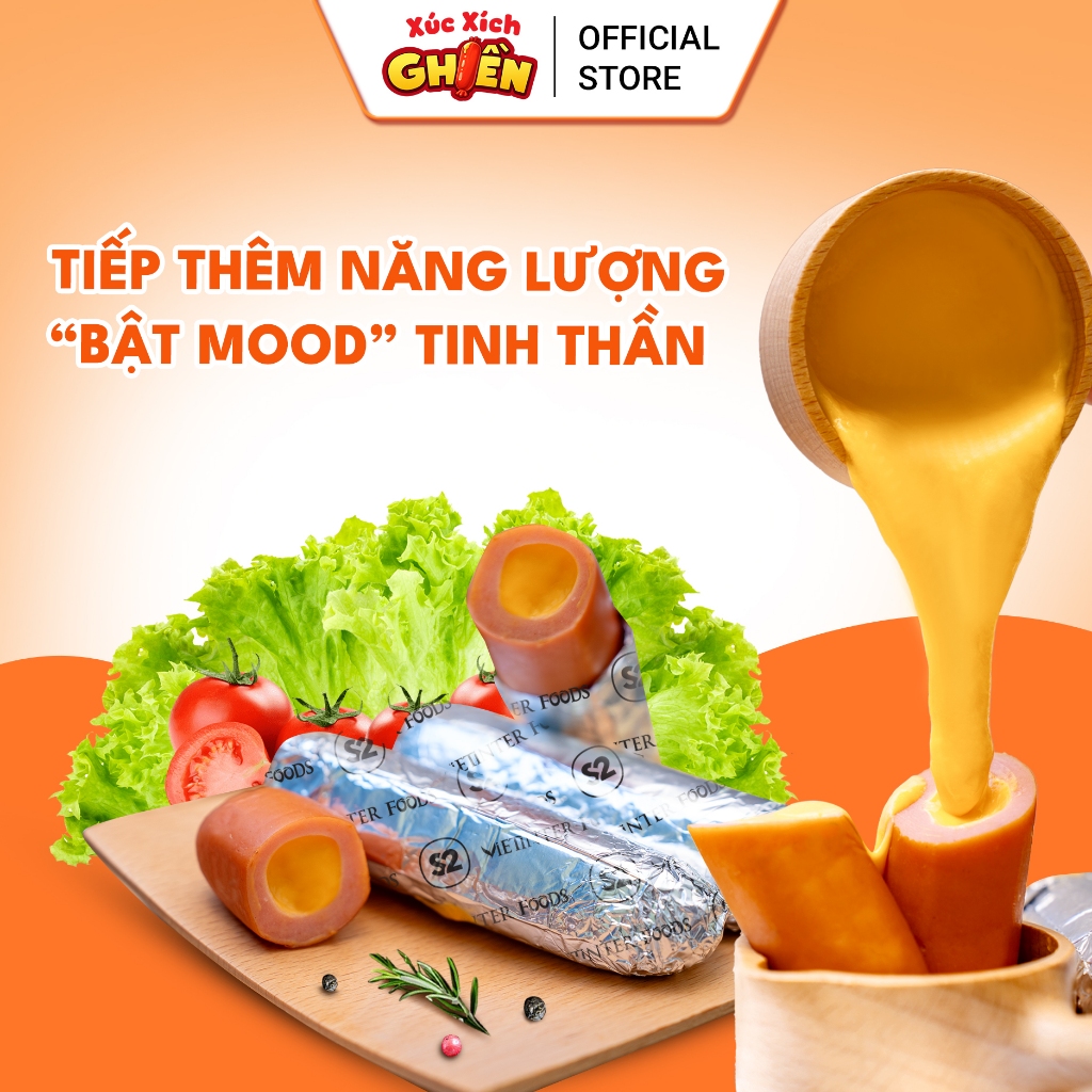 Xúc Xích Giấy Bạc Lõi Nhân Phô Mai Mỹ S2 Vietinter Foods (Gói 250g)