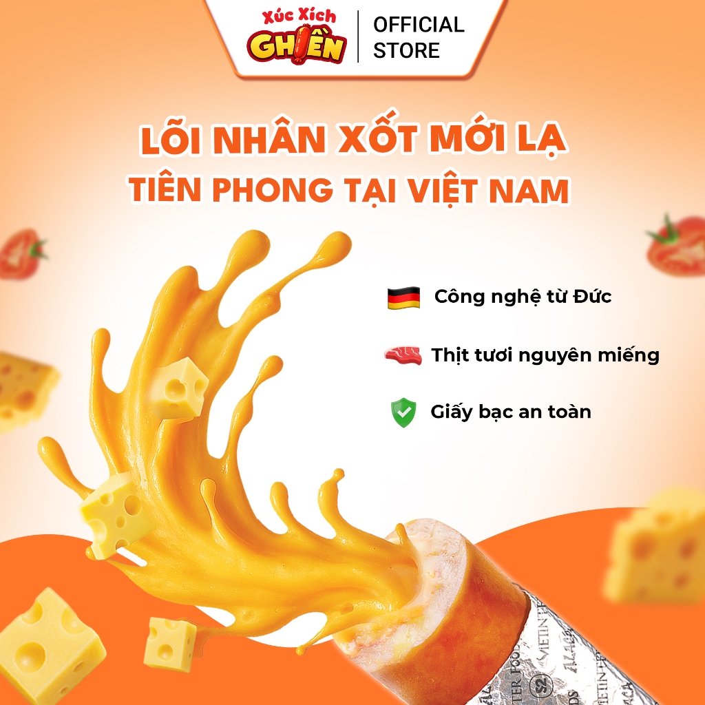 Xúc Xích Giấy Bạc Lõi Nhân Phô Mai Mỹ S2 Vietinter Foods (Gói 250g)