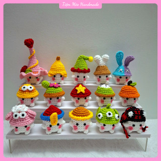 [Ảnh Thật + Sẵn hàng] Móc khóa Mushroom (Nấm) đội Nón Handmade