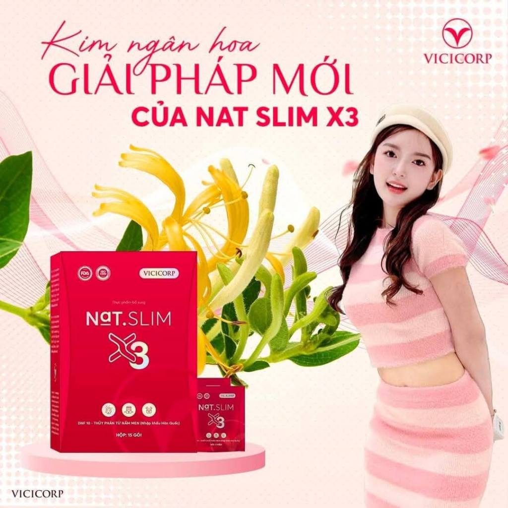 Viên uống giảm mỡ Nat Slim X3 giảm béo an toàn, giảm cấn cấp tốc hộp 30 viên chính hãng chuẩn cty