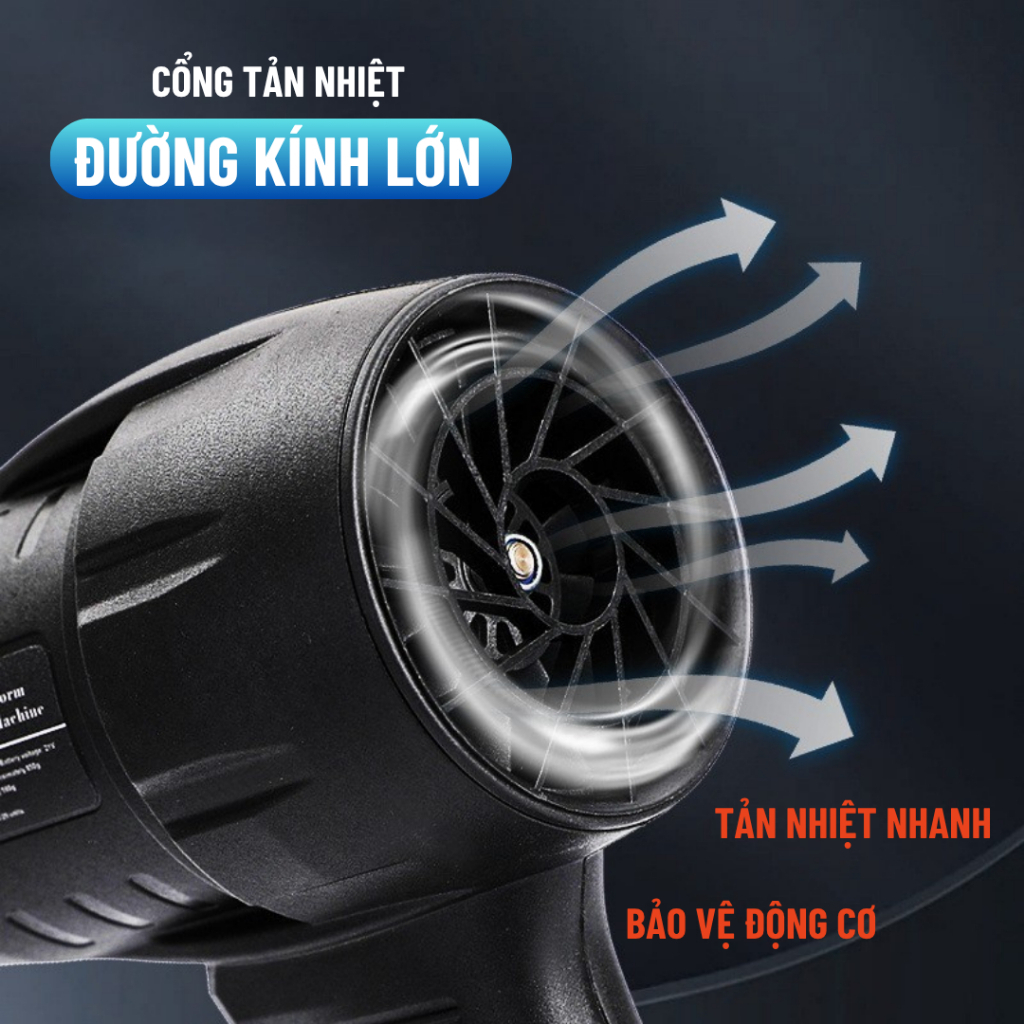 Máy Thổi Phản Lực Không Dây Siêu Mạnh, Quạt Thổi Bụi Chân Pin Phổ Thông Makita Hot 2026