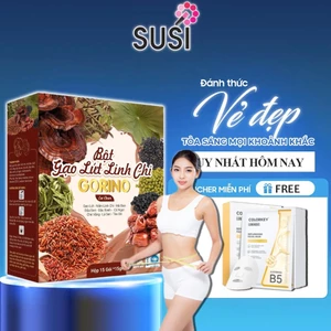 Bột gạo lứt linh chi GORINO giúp hỗ trợ giảm, giữ dáng , đẹp da , hộp 15 gói-15gr