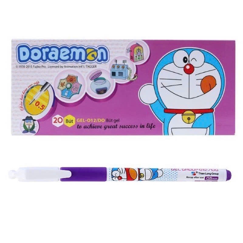 Bút mực nước Thiên Long Doraemon nét 0.5mm mực tím thiết kế phù hợp học sinh tiểu học