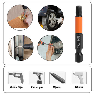 Bộ 4 Đầu Bắn Vít Lục Giác Chân 1/4" Cao Cấp 3.0mm-6.0mm dài 65mm và 100mm gắn máy khoan và máy vít
