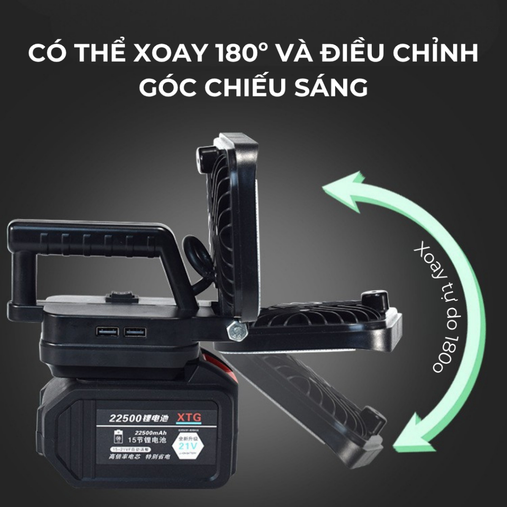 Đèn LED Siêu Sáng Sử Dụng Pin Makita 35-55 Bóng Với 2 Chế Độ Sáng, Có Cổng Sạc Điện Thoại USB Hot