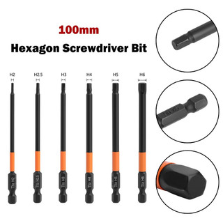 Bộ 4 Đầu Bắn Vít Lục Giác Chân 1/4" Cao Cấp 3.0mm-6.0mm dài 65mm và 100mm gắn máy khoan và máy vít