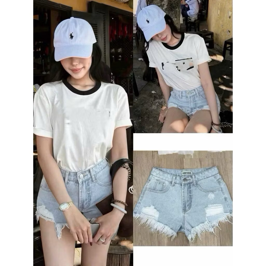 𝑺𝒔𝒖.𝑺𝒕𝒖𝒅𝒊𝒐 [CÓ SẴN- RẺ VÔ ĐỊCH] QUẦN SOOC DENIM XANH NHẠT GIÁ TẠI NHÀ MÁY