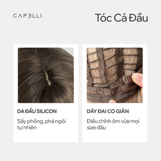 Tóc Giả Nguyên Đầu CAPELLI Thẳng Cúp Mái Thưa Demi Wig