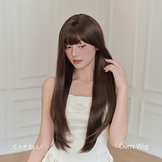 Tóc Giả Nguyên Đầu CAPELLI Thẳng Cúp Mái Thưa Demi Wig