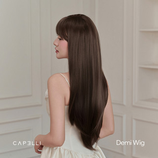 Tóc Giả Nguyên Đầu CAPELLI Thẳng Cúp Mái Thưa Demi Wig