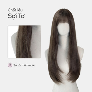 Tóc Giả Nguyên Đầu CAPELLI Thẳng Cúp Mái Thưa Demi Wig