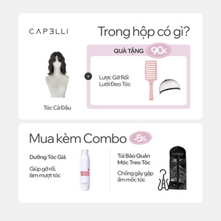 Tóc Giả Nguyên Đầu CAPELLI Xoăn Sóng Ngắn Lacy Wig