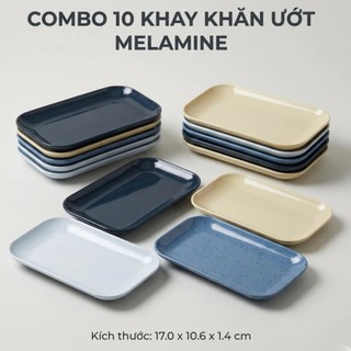 COMBO 10 Khay đựng khăn ướt, khay chữ nhật đựng khăn giấy, khay chữ nhật melamine - Trường An VN