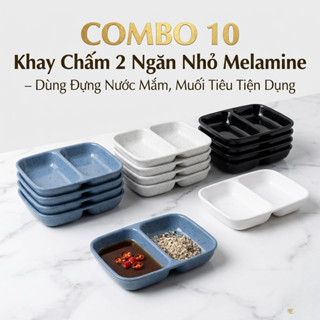COMBO 10/15 Khay Nước Chấm 2 Ngăn Nhỏ (9 x 7cm) – Tiện Lợi, Đẹp Mắt, Chất Liệu Melamine Cao Cấp