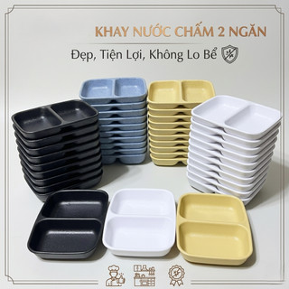 Khay chấm 2 ngăn nhỏ 9x7cm – Nhựa melamine cứng cáp, tiện dùng, dễ vệ sinh
