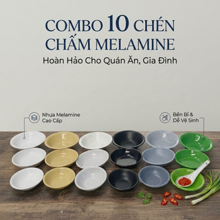 [10 CHÉN] Combo chén chấm nước tương, nước mắm, gia vị nhựa melamine nhựa cứng, khó bể- Trường An VN