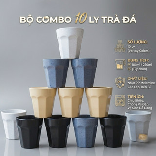 [COMBO 10 LY] Ly trà đá nhựa melamine (nhựa phíp) ly trà chịu nhệt 120 độ 250ml loại dày - Trường An VN