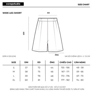 Quần Wide Leg short kaki nam nữ form rộng quần ống rộng cleanfit vibe - CCROPSTUDIO