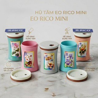 Hũ tăm eo RICO hoa tiết nổi bật – nắp đậy vệ sinh, giao màu ngẫu nhiên