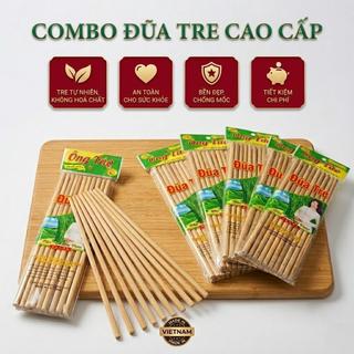Combo 10 đôi đũa tre không hoá chất giá sỉ - Trường An VN