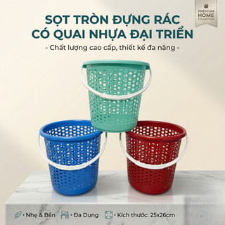 Sọt Tròn Có Quai Xách Đa Năng 25x26cm - Nhựa Đại Triển Trường An VN