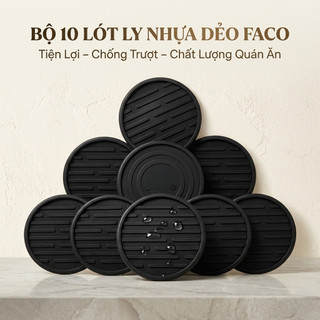 COMBO 10 Miếng Lót Ly (Lót Cốc) Bằng Nhựa Dẻo Cao Cấp Chống Trượt - Trường An VN
