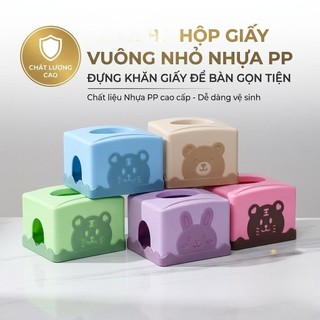 Hộp Đựng Giấy Ăn Vuông Nhỏ Để Bàn Chất Liệu Nhựa Pp Gọn Nhẹ An Toàn Tiện Lợi - Trường An VN
