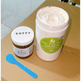 COMBO 1KG KEM BODY NGUYỄN THUÝ KIỀU DƯỠNG TRẮNG DA + TẨY TẾ BÀO CHẾT BODY