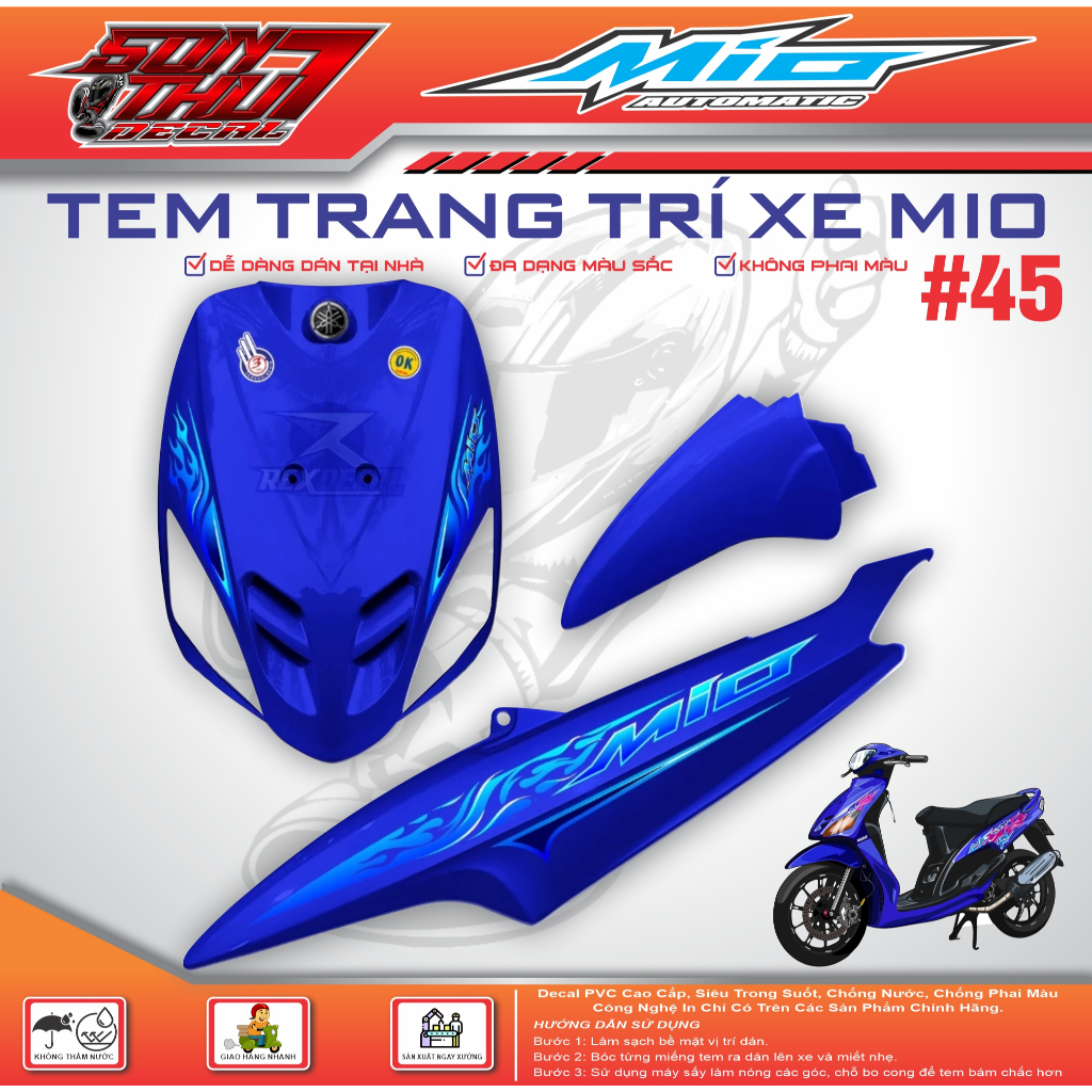 TEM XE MIO SPORT #45 (TEM IN 3 LỚP - SIÊU NÉT - SIÊU ĐẸP - SIÊU CUTE)